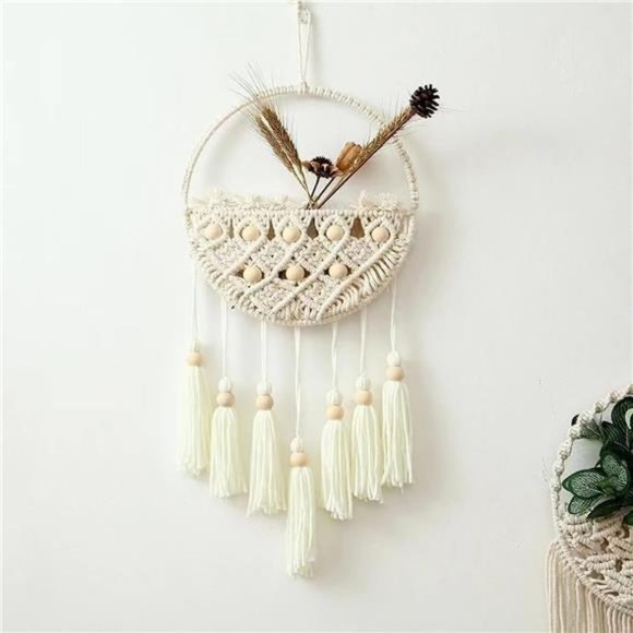 HLQHXWHZT Macrame Wall Décor Handmade Woven Boho Ornament Wall Hanger Tapestry